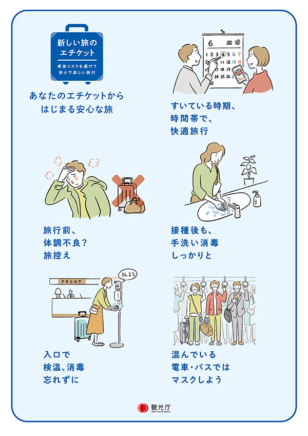 新しい旅のエチケット ひとりひとりの協力が、みんなの楽しい旅を守ります